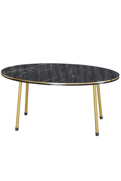 Orta Sehpa Bendir Elips Metal Ayak Çift Gold ürün görseli 1