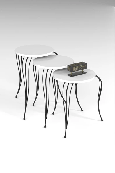 ZİGON SEHPA LÜKENS BEYAZ - Resim 3