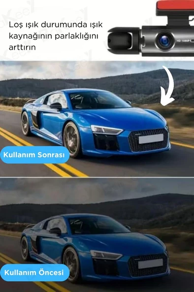 Araç Kamerası Araç İçi Ön Arka Cam Kamera 1080P Full Hd Geniş Açılı Araba Tır Kamerası - 8