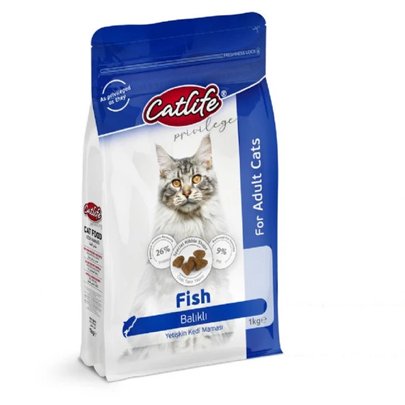 CLFD09-Catlife Balıklı Yetişkin Kedi Maması 1 Kg