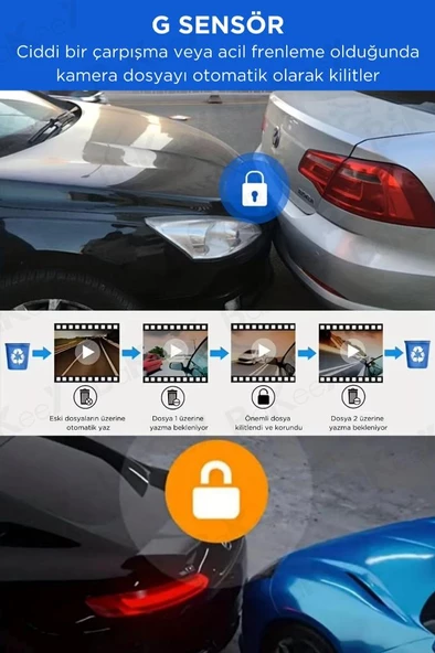 Araç Kamerası Araç İçi Ön Arka Cam Kamera 1080P Full Hd Geniş Açılı Araba Tır Kamerası - 11