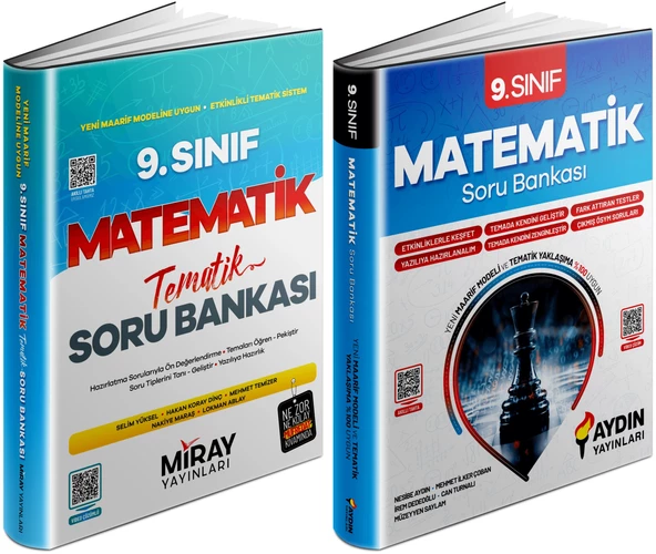 Aydın + Miray 2025 9. Sınıf Matematik Soru Bankası Seti 2 Kitap ürün görseli