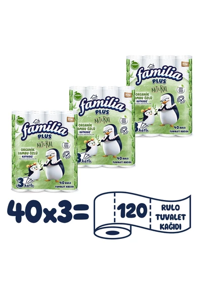 Plus Natural Tuvalet Kağıdı 120 Rulo (40 Rulo x 3 Paket) - 2