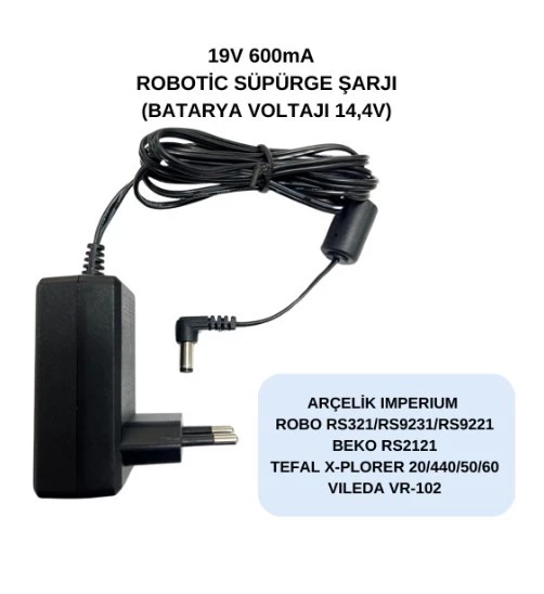 19V 600mA ROBOTİC SÜPÜRGE ŞARJI ARÇELİK-BEKO-TEFAL