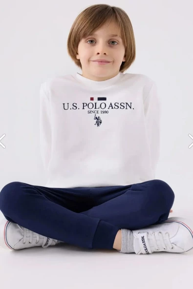 Us Polo Erkek Çocuk Krem Eşofman Takımı 19364