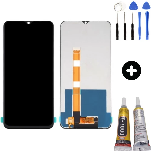Realme C15 Uyumlu Servis Lcd Ekran Dokunmatik + Montaj Seti