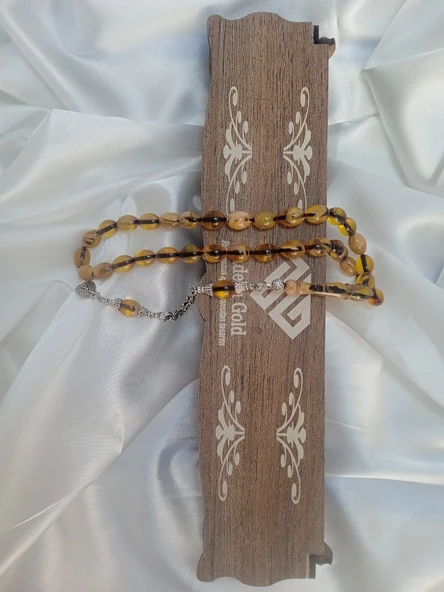 Jade'm Gold özel kutulu ateş kehribar tesbih - 4