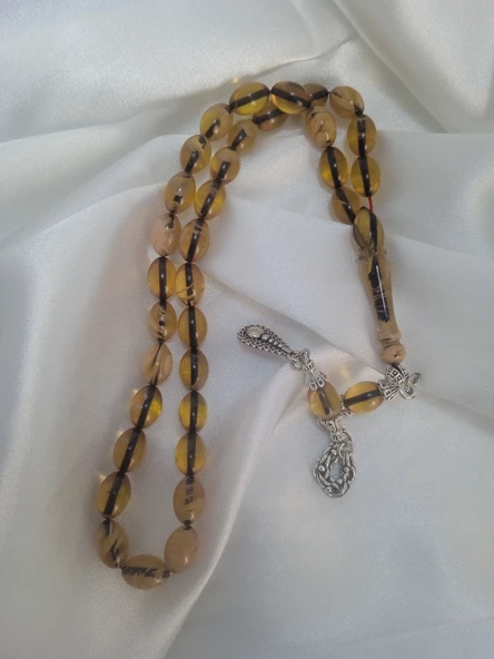 Jade'm Gold özel kutulu ateş kehribar tesbih - 3