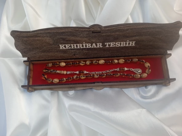 Jade'm Gold özel kutulu ateş kehribar tesbih - 2