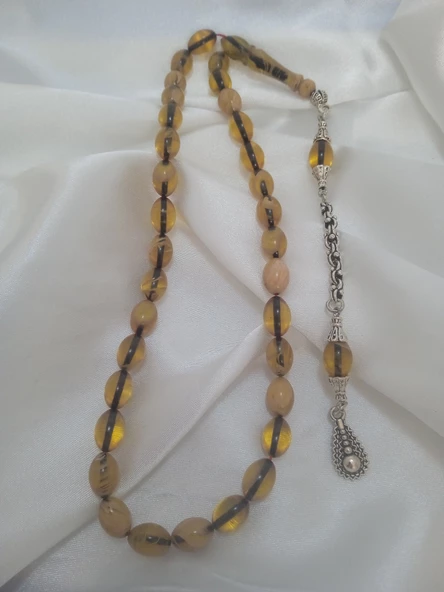 Jade'm Gold özel kutulu ateş kehribar tesbih