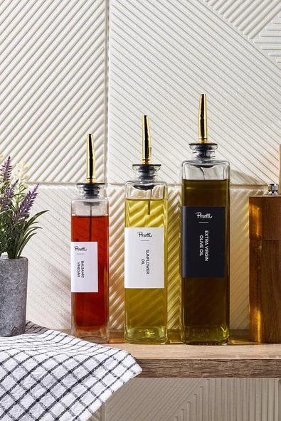 Perotti molivet gold cam yağlık 3 lü cam yağdanlık - sirkelik - sosluk 3 boy - Resim 2