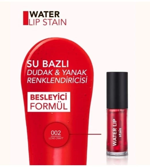 Flormar Water Lip Stain 002 Love Craft - 5