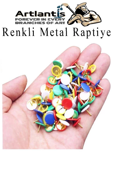 Sarı Raptiye 100 Adet 1 Paket Renkli Pvc Kaplı Başlıklı Raptiye Plastik Yuvarlak Düğmeli Raptiye Pano Okul Ofis Büro - 5