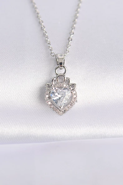 316L Çelik Zincir Gümüş Renk Zirkon Taşlı Rapunzel Kolye - TJ-BKO8692 ürün görseli