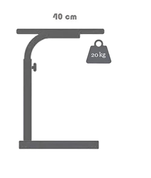 Metal Ayaklı Yükseklik Ayarlı Laptop Sehpası Kahvaltı Masası Çalışma Sehpası Atlantik Çam 60x40 - 6