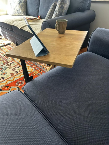 60x40 Yükseklik Ayarlı Çalışma Masası,hasta Yemek Masası,laptop Sehpası - 3