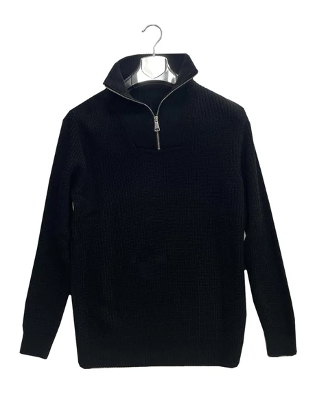 Huffa Erkek Slim Fit Uzun Kol Dik Yaka Triko Kazak 6976