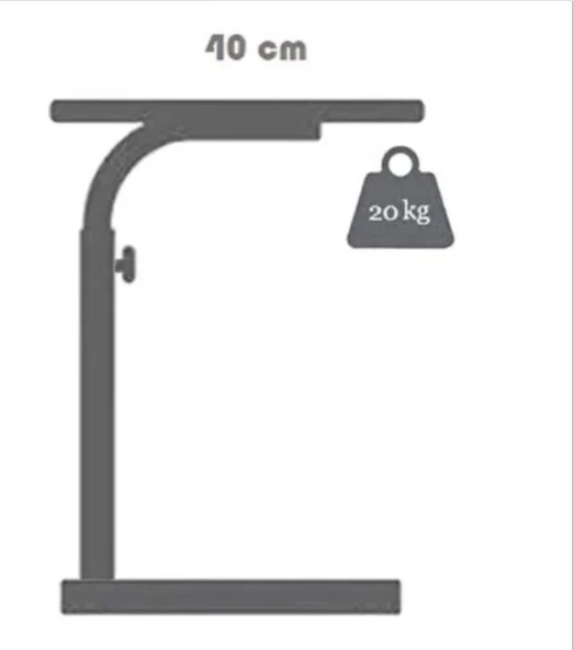 Yükseklik Ayarlı Laptop Sehpası 60x40 Beyaz Renk 1. Kalite MDF Malzeme - 5