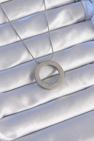 316L Çelik Gümüş Renk Zirkon Taşlı Cartier Model Kolye - TJ-BKO8884 ürün görseli