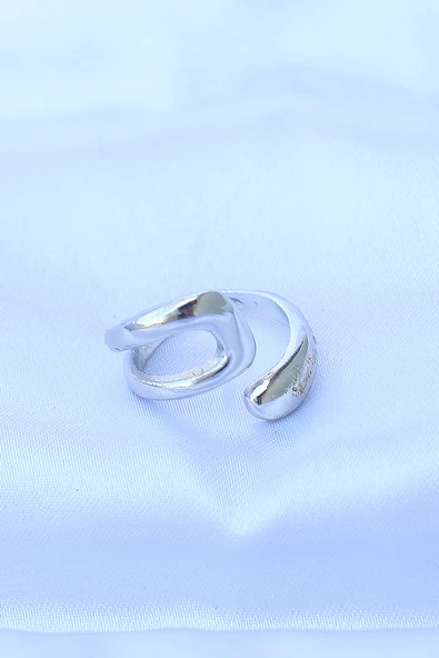 Pirinç Gümüş Renk Ayarlanabilir Yüzük - TJ-BYK3175 - Resim 2