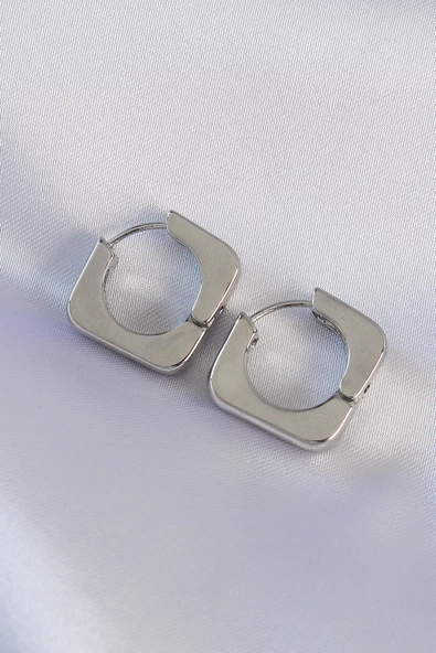 Pirinç Gümüş Renk Kare Küpe - TJ-BKP8987 ürün görseli