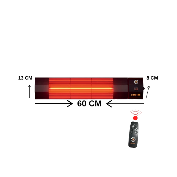 SUNSTAR DIŞ MEKAN HALOJEN SOBA İNFRARED ISITICI KUMANDALI 2000W - 2