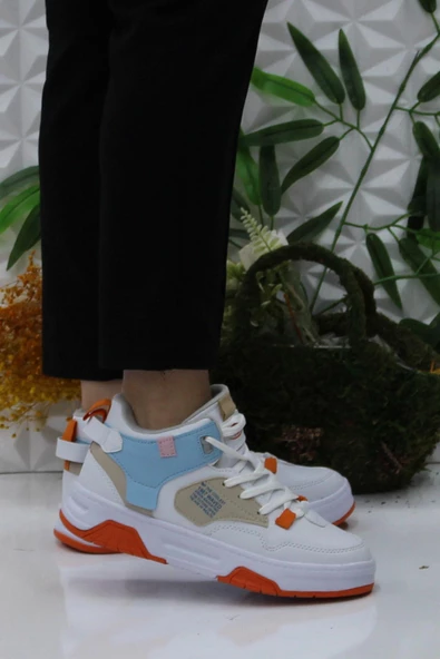 M.P 242-2063 Beyaz Mavi Rahat Orijinal Ürün Bilekli Kadın Spor Ayakkabı ürün görseli