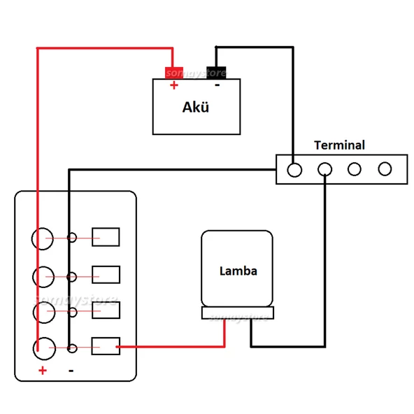 Sealux Switch Panel Tekne Kontrol Paneli Dikey 12/24v 6 Anahtarlı Dikey 80X170mm - 3