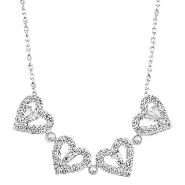 925 Ayar Gümüş Kalpli Açılabilen Yonca Kadın Gümüş Kolye - Resim 2