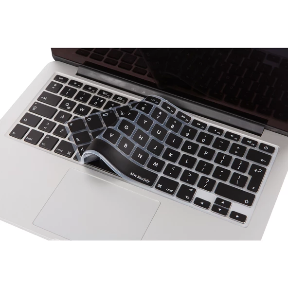 Macbook Klavye Koruyucu Air Pro (UK-EU İngilizce) (Eski USB'li Model 2008/2017) ile Uyumlu