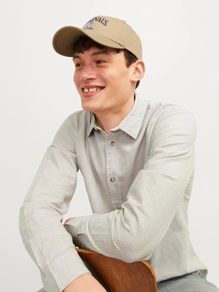 JJESUMMER LINEN BLEND SHIRT LS SN Crockery Crockery L - Resim 6