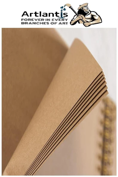 A4 Kraft Eskiz Defteri Spiralli 50 Yaprak Karakalem Çizim Seti Hamur Silgi Fatih Dereceli Kalem Hobi Tasarım Seti Telli - 5