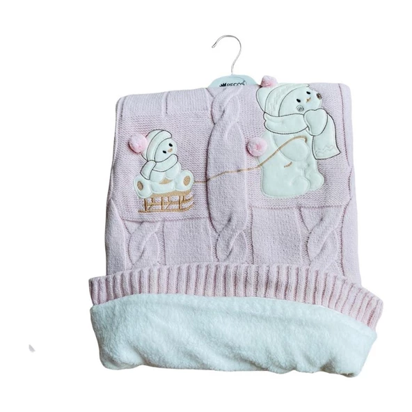 Recos Ayı Desenli Welsoftlu Şapkalı Bebek Battaniyesi - 3