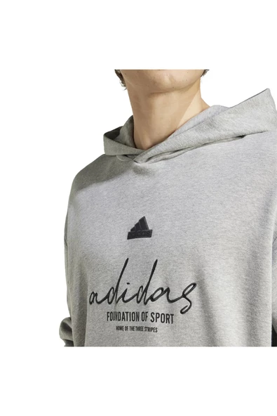 Adidas IX1316 Bl Ft Hd Q3 Erkek Sweatshirt - Resim 5