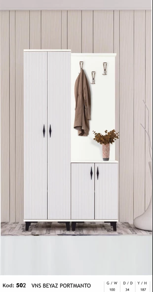Moduler Modern Portmanto Raflı Ayakkabılık Vestiyer - 2