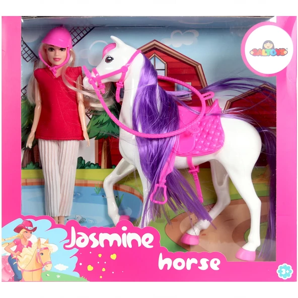 Jasmine Atlı Bebek Beyaz-Pembe