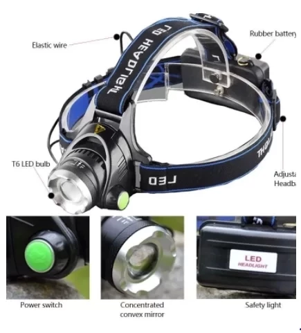 F-823a Su Geçirmez Şarjlı Kafa Lambası - Resim 3