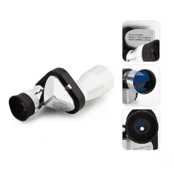 8x20 Tekli Dürbün Monoküler Mini Dürbün Kırmızı Camlı Avuç Içi Dürbünü - 2