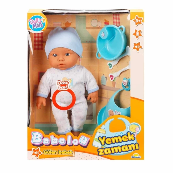 Sunman Bebelou Yemek Zamanı Sesli Bebek Seti 35 Cm - 2