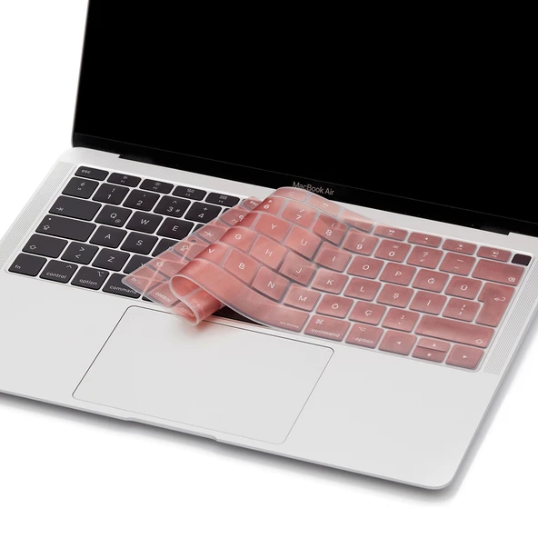 Laptop Macbook Air 13inç Klavye Koruyucu (Türkçe Q) TouchID'li A1932 (2018-2019) Modeli ile Uyumlu - 6