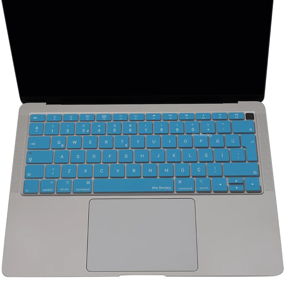 Laptop Macbook Air 13inç Klavye Koruyucu (Türkçe Q) TouchID'li A1932 (2018-2019) Modeli ile Uyumlu - 8