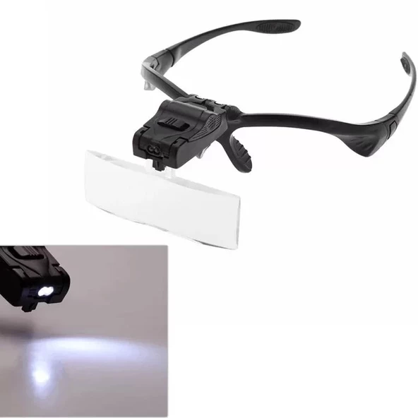 Işıklı Gözlük Büyüteç  5 Farklı Lens 9892b - 5