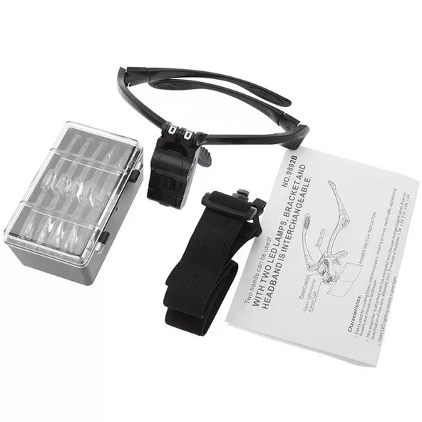 Işıklı Gözlük Büyüteç  5 Farklı Lens 9892b - 4