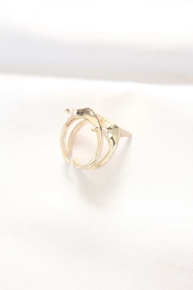 Yıldız Model Gold Renk Ayarlanabilir Yüzük - TJ-BYK3144 - Resim 3