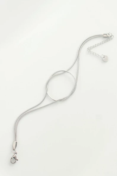 316L Çelik Gümüş Renk Düğüm Model Bileklik - TJ-BB6043 - Resim 2