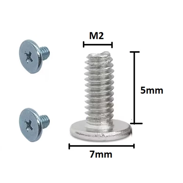 Yate10 50x Paslanmaz M2 SATA Vidası M2X5X7