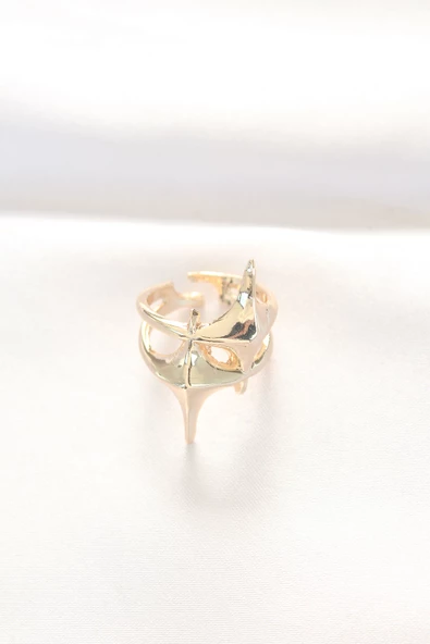 Yıldız Model Gold Renk Ayarlanabilir Yüzük - TJ-BYK3144 - Resim 2