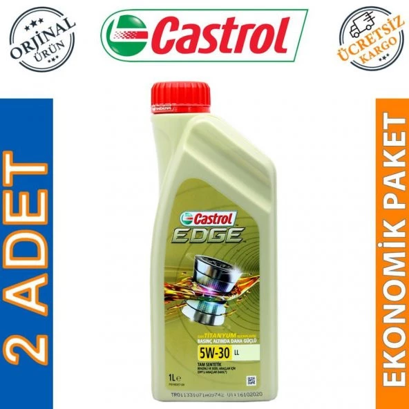 Castrol Edge Titanium 5W-30 LL 1 Lt Tam Sentetik Motor Yağı (2 Adet)