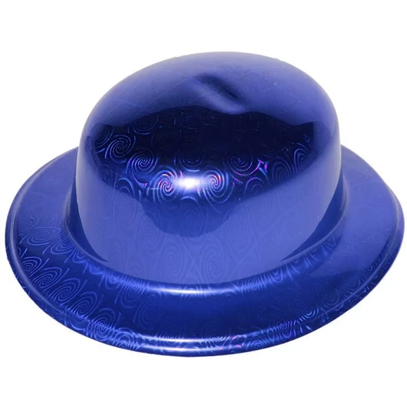 Mavi Renk Hologramlı Plastik Yuvarlak Melon 27x24 Cm