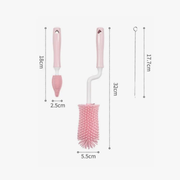 Çocuk Bebek Bakım Seti Termo Çantası Mama Tabağı Silikon Biberon Temizleme Fırçası - 8